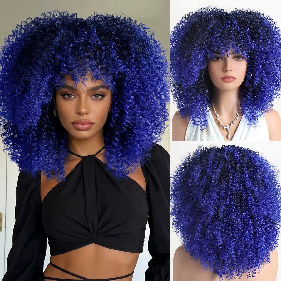 MAISI Afro-Synthetikperücke mit Pony, 16 Zoll, Damen - Bild 2