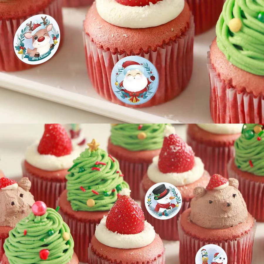 JCAC Weihnachtsaufkleber Rolle mit 500 Stück Cartoon-Schneemann Motiv in Multicolour zur Dekoration von Geschenken und Grußkarten - Bild 3