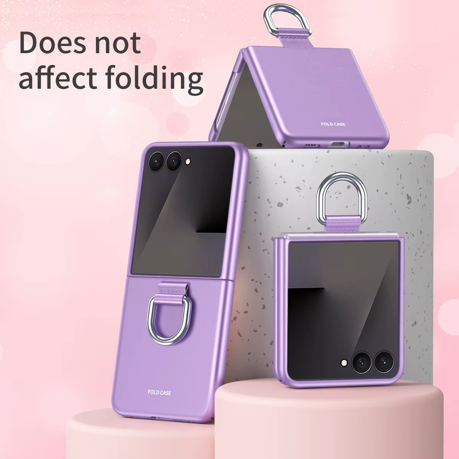 Stoßfeste Frosting Ring Handyhülle für Samsung Galaxy Z Flip 5G in Purple - Bild 1