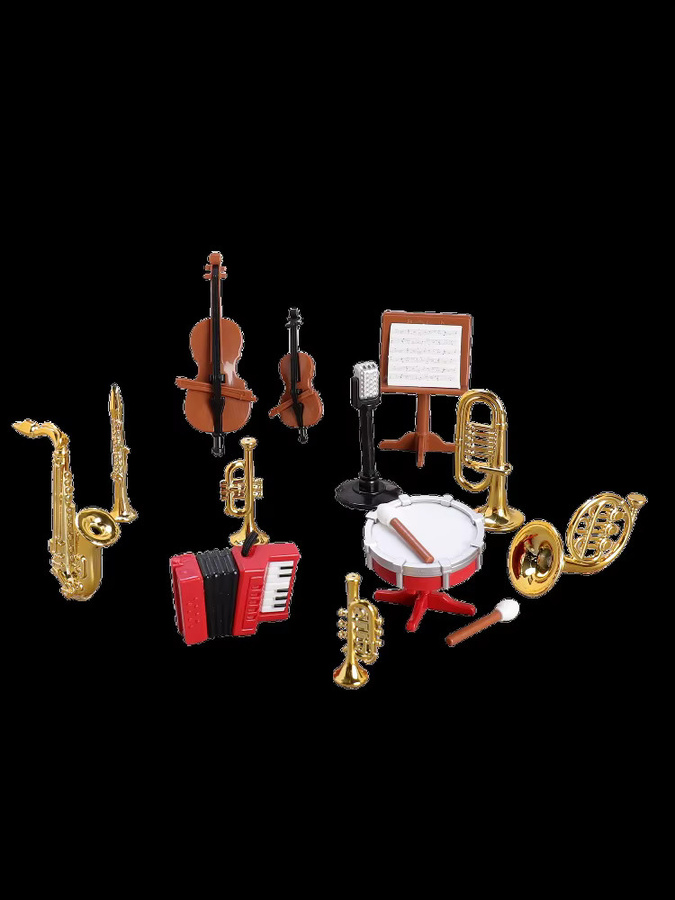 ZTOYL Miniatur-Akkordeon Saxophon, Puppenhaus Zubehör, 1-teiliges Set - Bild 2