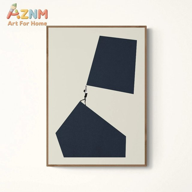 AZNM Abstraktes Modernes Menschen-Philosophie-Poster als Hochwertiger Leinwanddruck in Mehrfarbig - Bild 1