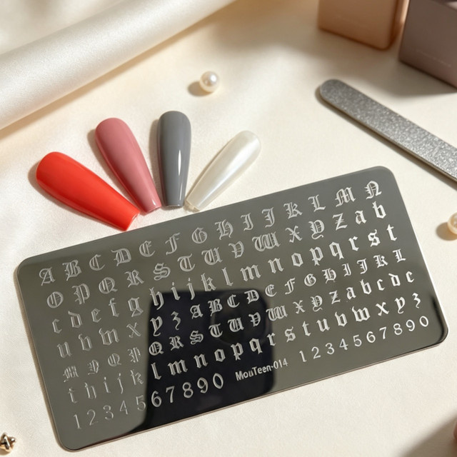 Mouteen Nagelstempelplatte, Gothic Buchstaben - Bild 1