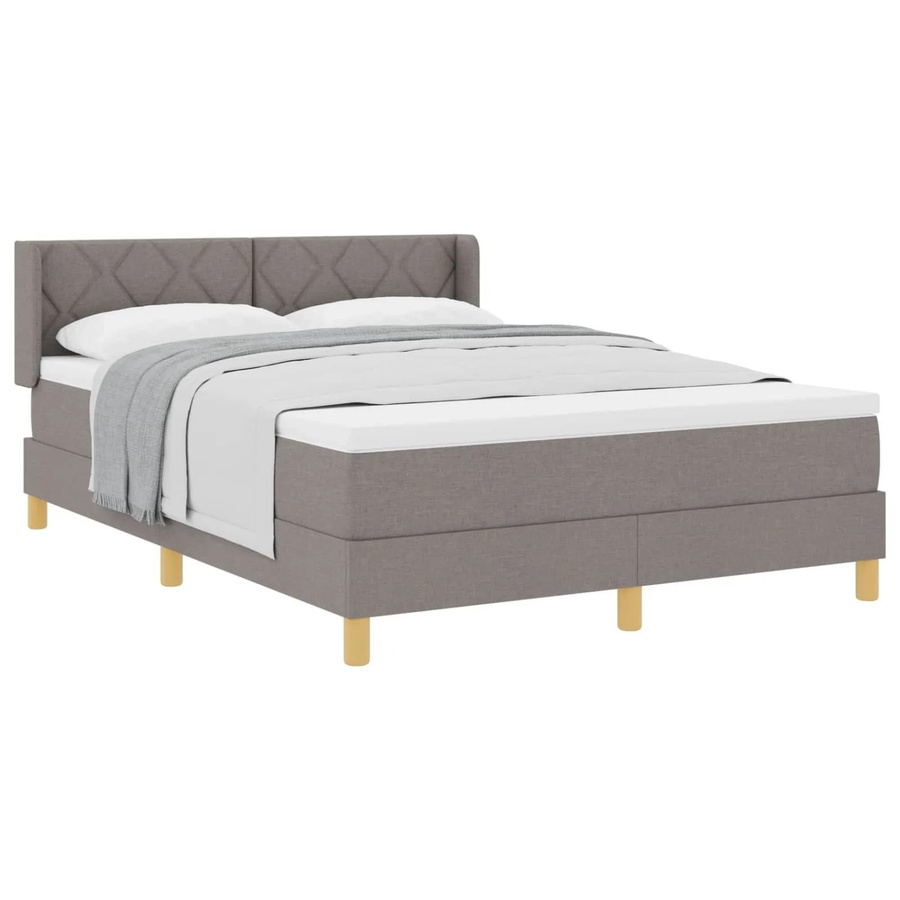 vidaXL Boxspringbett mit Matratze in Beige und Grau, B/T/H: 160 x 200 x 280 cm - Bild 2
