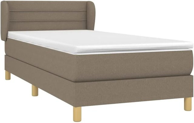 vidaXL Boxspringbett Hybrid mit Matratze und Taschenfederkern in Taupe/Beige, B/T/H: 100 x 200 x 78 cm - Bild 1