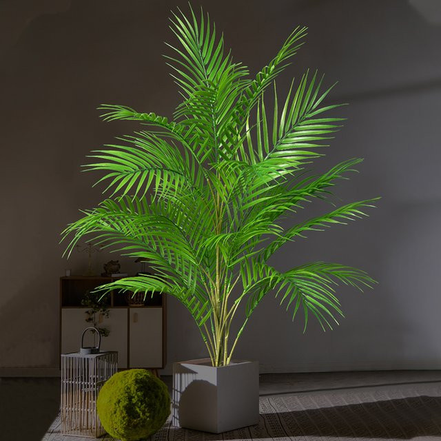 Künstliche Palme von Kmitang in Grün, tropische Dekorpflanze aus Kunststoff für Zuhause, Büro und Garten, Höhe: 50 bis 88 cm - Bild 1