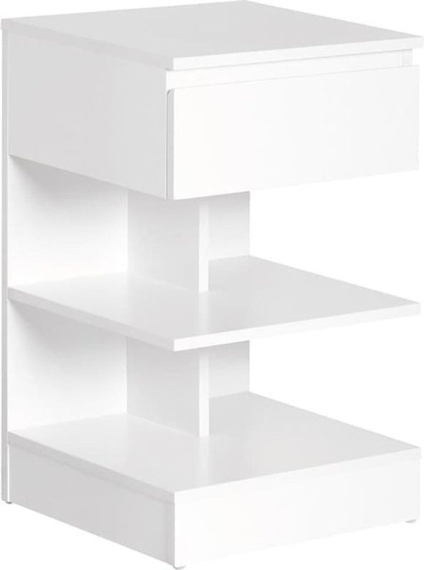 SoBuy Nachttisch Modern mit 1 Schublade Weiß B/T/H: 39 x 39 x 65 cm - Bild 1