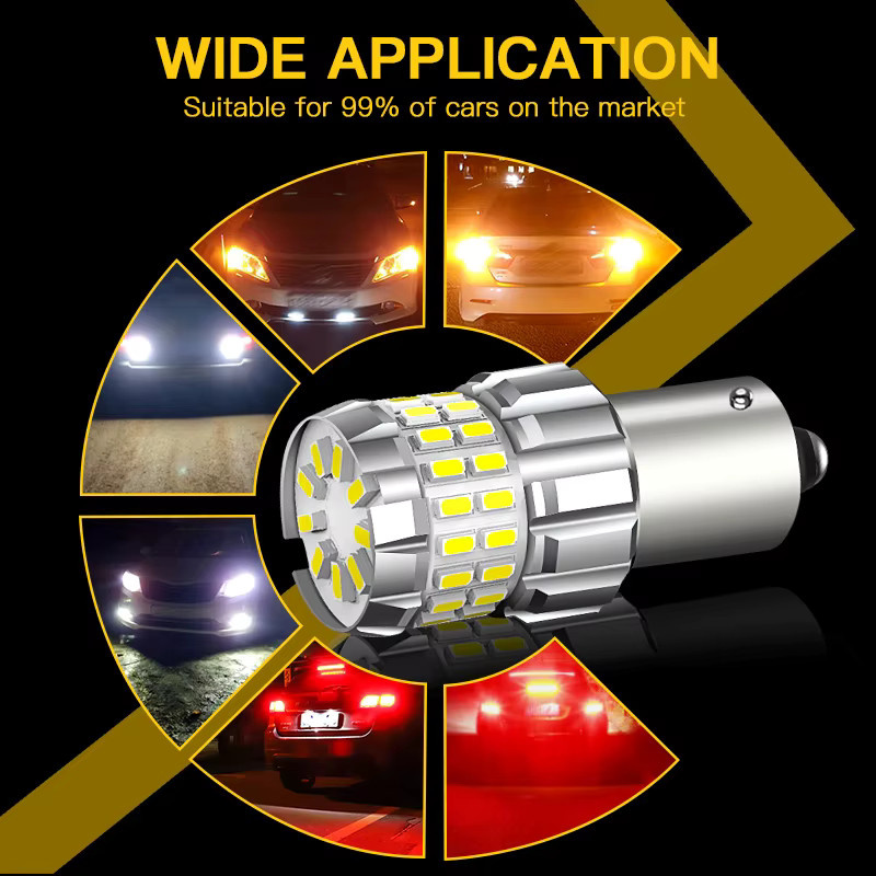 APMATAUTO 2er Set LED Auto Birnen BA15S P21W 1156 Weiß für Bremslicht Rückfahrlicht Tagfahrlicht und Nebelscheinwerfer 12V - Bild 5