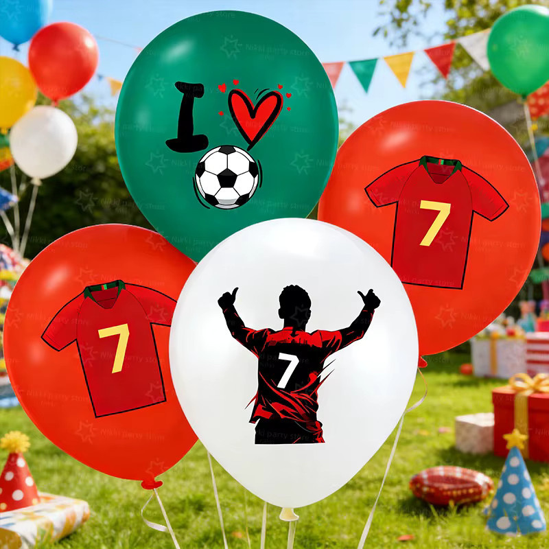 Fußball-Latexballons für deine Geburtstagsparty, Mehrfarbig, Durchmesser: 30,48 cm - Bild 3