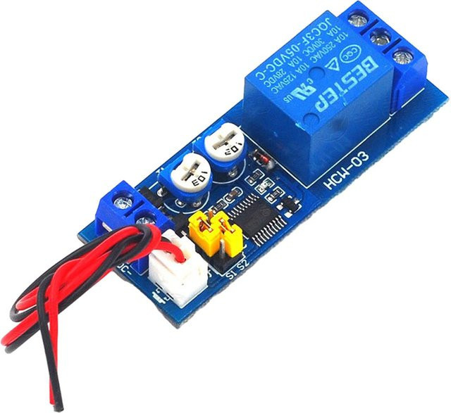 Einstellbares Zeitrelaismodul mit Timer-Steuerung und EIN-AUS-Schleifenschalter, DC 5 V 12 V 24 V, Blau - Bild 1