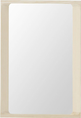 Muuto Arced Spiegel klein beige bogenförmig mit Holzrahmen