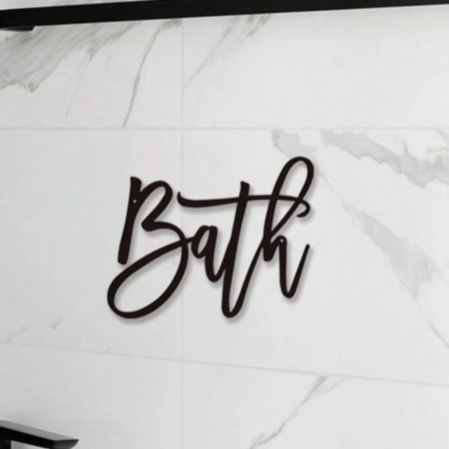 Badezimmer-Wandskulptur BATH aus Metall von CIFBUY in Schwarz zur Wandmontage - Bild 3