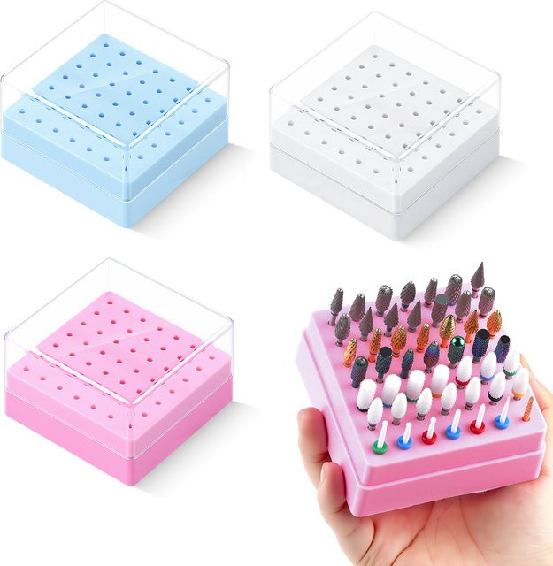 Misscheering Aufbewahrungsbox für 49 Nagelbohrer, Weiß Rosa Blau - Bild 1