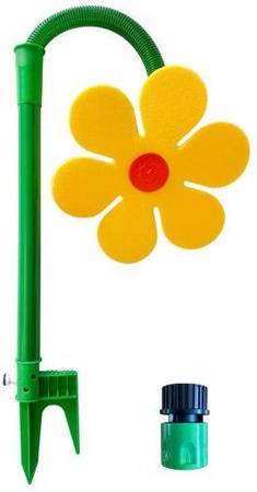 Crazy Daisy Rasensprenger von Talos home Garden, 360-Grad-drehender Gartenbewässerungssprenger in Gelb mit 3/4-Zoll Anschluss