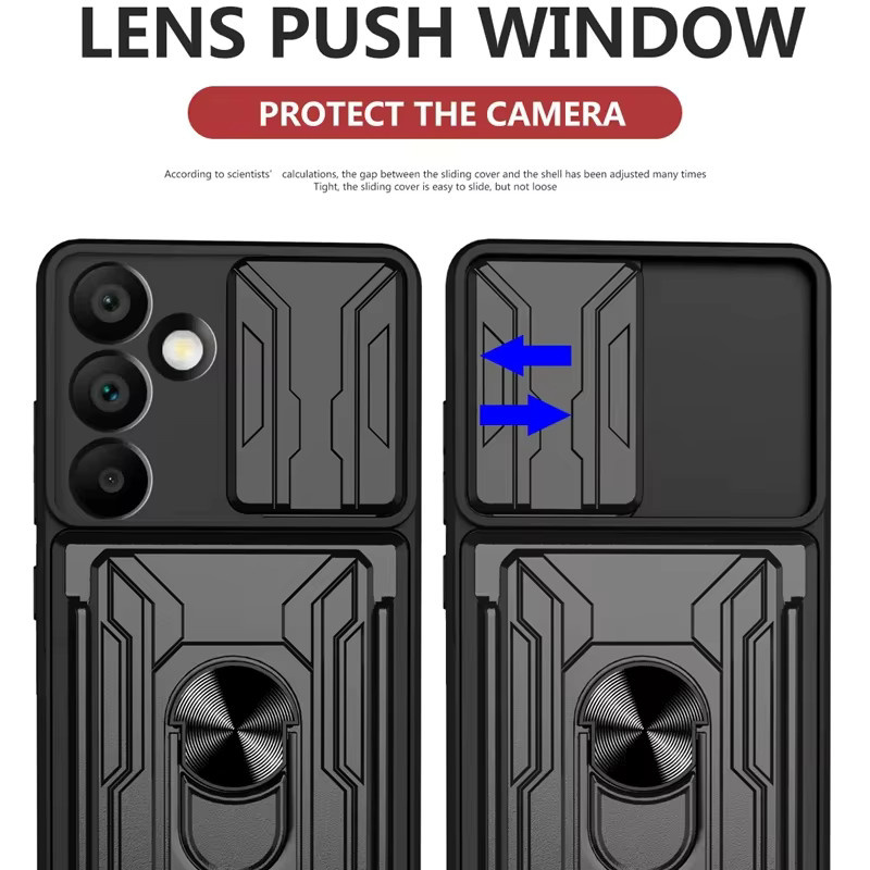 Heavy Duty Armor Case mit Kartenhalter Slot für Samsung Galaxy S25 S24 S23 S22 Ultra Plus S24FE S23FE in Schwarz - Bild 4