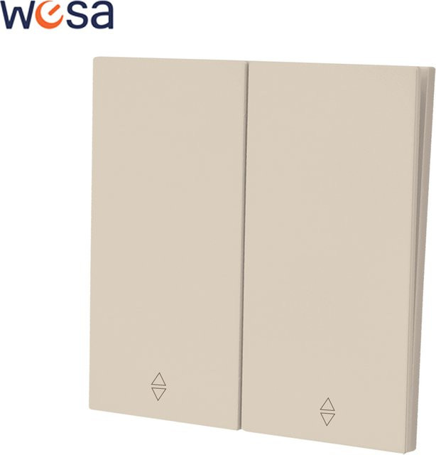 WESA Skin Sensation 2-Gang-2-Wege-Lichtschalter in Beige mit flammhemmender Kunststoffplatte - Bild 1