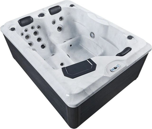 Artsauna Outdoor Whirlpool Oasis in Grau und Weiß mit Massagedüsen, LED Licht, Filter, Abdeckung und Heizung - Bild 2