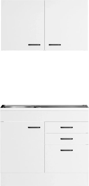 OPTIFIT Miniküche Bonn214 Weiß, moderne Küchenzeile aus melaminbeschichteter Qualitätsspanplatte, B/T/H: 100 x 60 x 210 cm - Bild 1