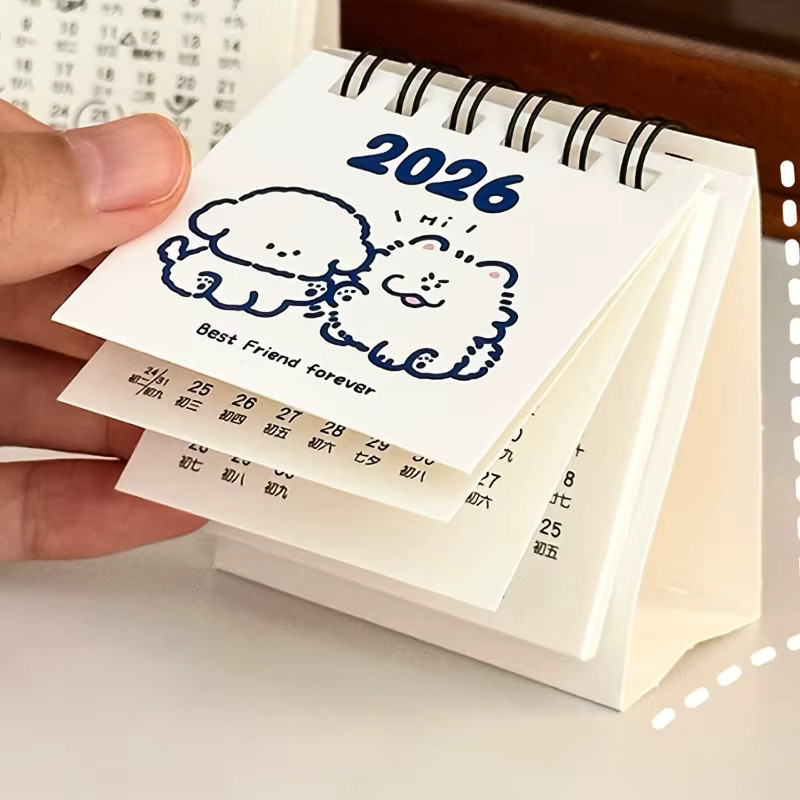 Mini-Tischkalender 2026 mit Chinesischem Neujahrs-Thema, Niedriger Täglicher Countdown-Planer in Weiß - Bild 2
