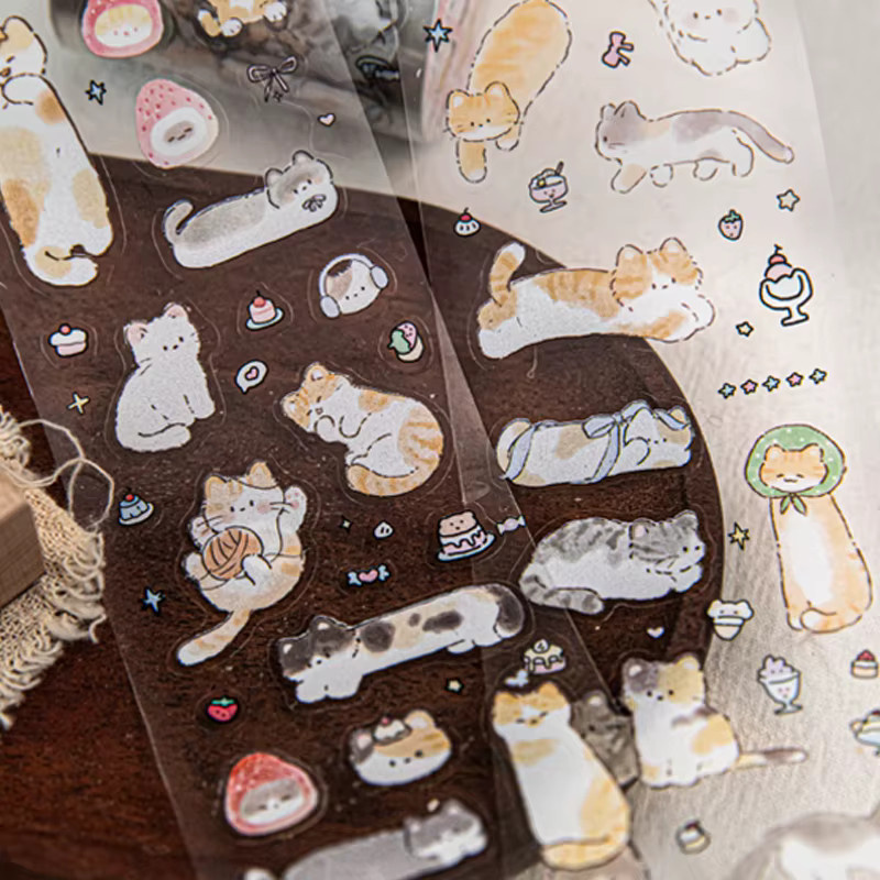 Mr.Paper Washi Tape Katzen und Hunde im Dienst Serie, Kawaii Cartoon Tier Dekoration für DIY Journal Scrapbook und Tagebuch, Multicolour, Länge: 200 cm - Bild 2