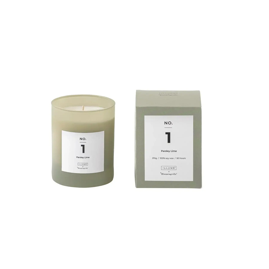 Illume x Bloomingville Duftkerze Nr. 1 Petersilie Limette in Grün mit natürlichen Zitrusnoten und würzig-grünem Aroma, 210 g - Bild 1