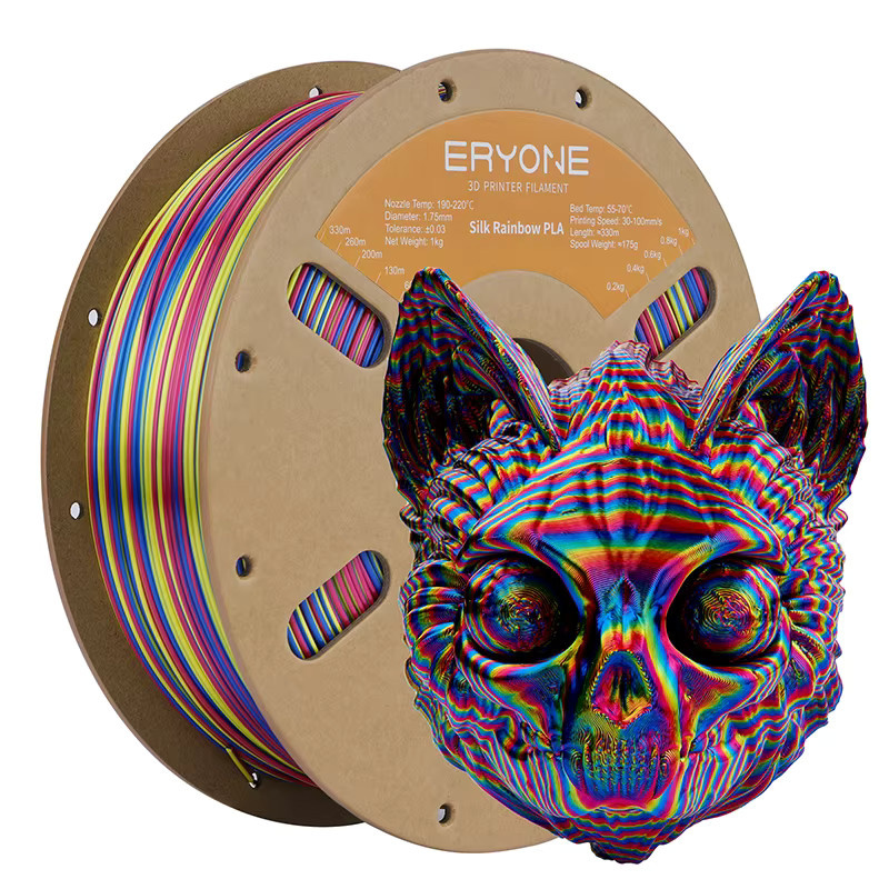 ERYONE PLA Silk Twist Rainbow Premium Shiny 3D-Druck Filament, Mehrfarbig, 250g - Bild 6