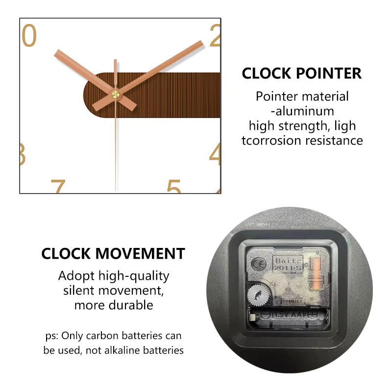 P.Chuang Wanduhr minimalistisch und modern in Schwarz, runde analoge Uhr mit ABS-Rahmen und gut lesbaren Zahlen - Bild 2