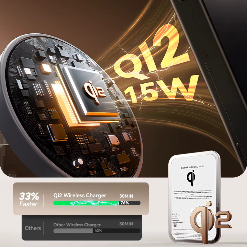 Joyroom Qi2 4-in-1 Magnetische Ladestation für iPhone 16-12 Serie, iWatch und AirPods, 15W Kabelloses Telefonladegerät, Weiß - Bild 5