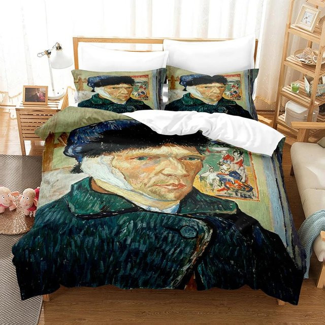JMG Household Supplies Bettwäscheset Van Gogh Ölgemälde Design aus Mikrofaser, Mehrfarbig, B/H: 200 x 200 cm - Bild 1
