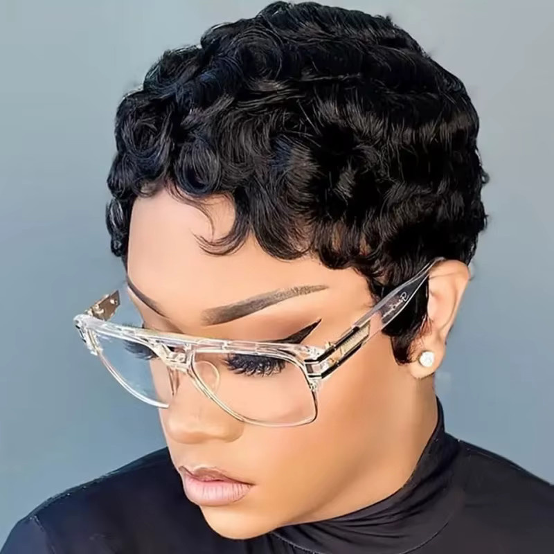 Suri Hair Pixie-Synthetikperücke, lockig, Schwarz, Damen - Bild 6