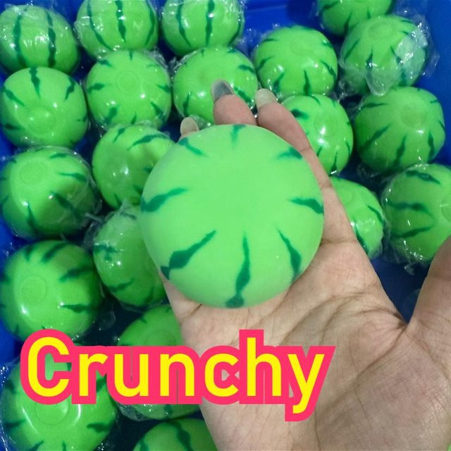 Knusprige Wassermelone Squishy Stressball Fidget Spielzeug, Runde Blöcke, Green - Bild 1