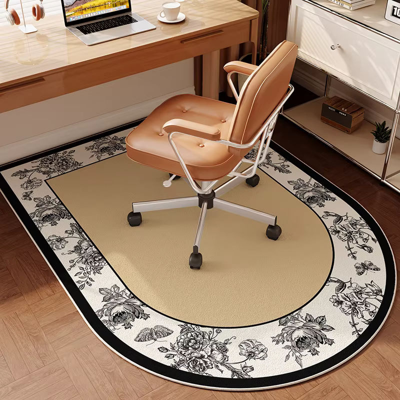 VIKAMA American Floral ovaler Teppich, schmutzabweisend und für Drehstühle geeignet, B/T: 120 x 60 cm - Bild 2