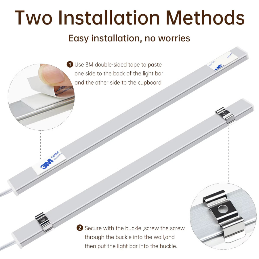 CHNAITEKE Dimmbare CCT-LED-Lichtleiste aus Aluminium mit Bluetooth-App-Steuerung, Farbe: Weiß, Länge: 48 cm - Bild 2
