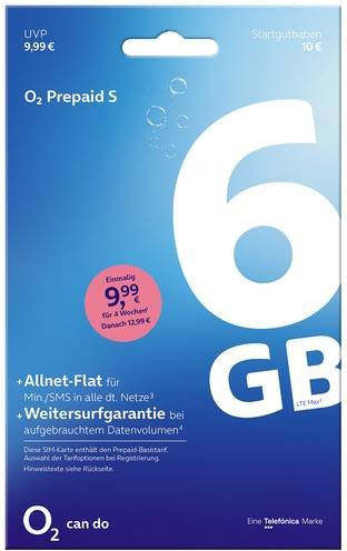O2 Prepaid S Standard Prepaid-Karte in Blau ohne Vertragsbindung - Bild 1