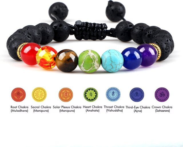 Reliatonny Armband, Lava Stein, Tigerauge, Bunt, Unisex - Bild 1