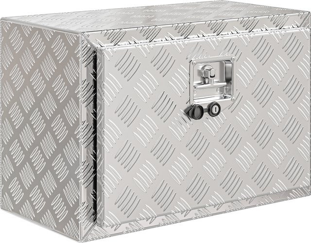 HOMCOM Werkzeugkasten aus Aluminium für LKW und Anhänger mit Rautenmuster und Schloss, silber, B/T/H: 60,9 x 35,5 x 40,6 cm - Bild 1
