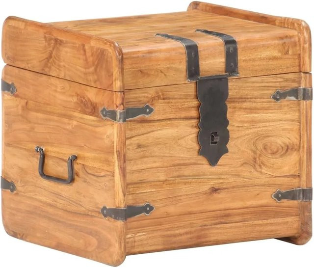 vidaXL Truhe aus Akazie Massivholz in Braun, B/T/H: 40 x 40 x 40 cm - Bild 1