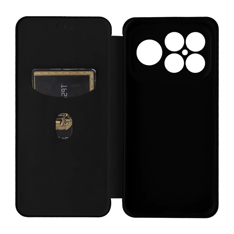 Magnetische Flip-Schutzhülle mit Carbon-Faser-Muster für Xiaomi Poco F8 Pro Ultra F7 F6 X6 X5 M6 in Schwarz und Grün mit Kartenfach - Bild 2