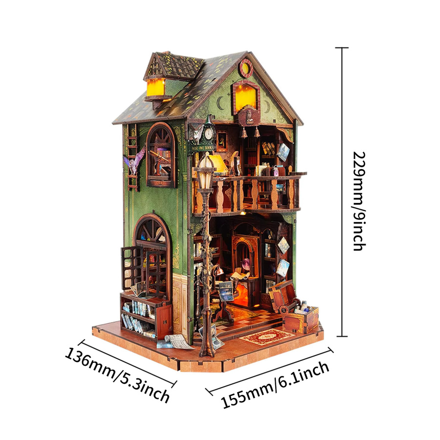 Music Park Eulen-Bibliothek, 3D-Holzpuzzle, mit Beleuchtung, für Erwachsene - Bild 2