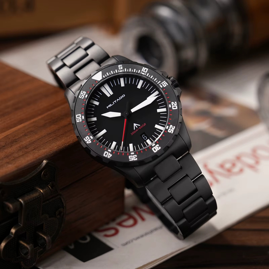 Militado Taucheruhr, Quarz, Edelstahl, 39 mm, Saphirglas, 20 ATM, Herren - Bild 6