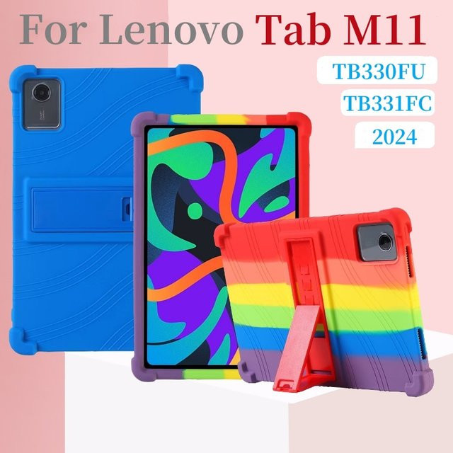 Stoßfeste Silikon-Tablet-Hülle mit Ständer für Lenovo Xiaoxin Pad 2024 (27,9 cm) und Lenovo Tab M11 TB330FU in Rot - Bild 1