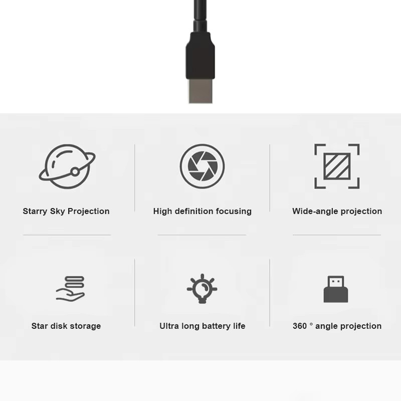 Salange Auto-Ambiente-Projektionslampe mit einstellbarem Fokussierabstand und USB-Anschluss in Schwarz - Bild 4