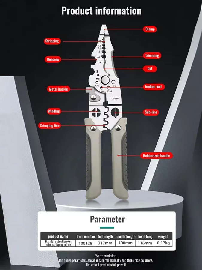 Multifunktionale automatische Abisolierzange von DUTRIEUX mit Crimper und Kabelcutter in Silber - Bild 2