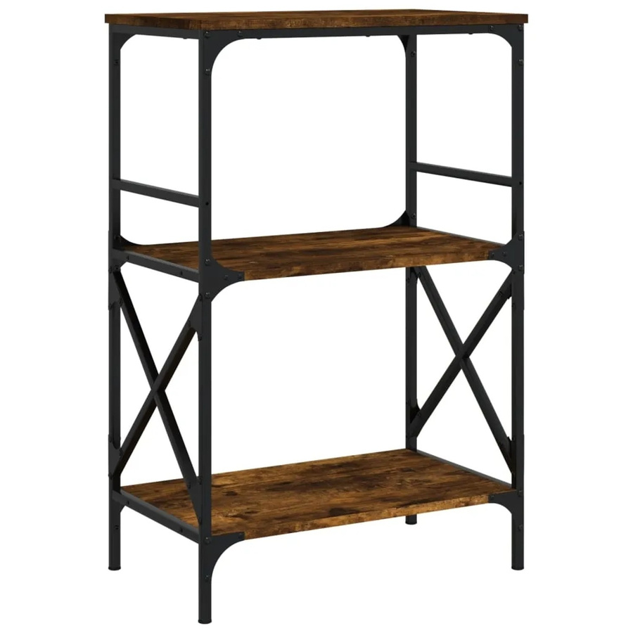 vidaXL Bücherregal mit 3 Böden in Räuchereiche und Braun, B/T/H: 59 x 35 x 90,5 cm - Bild 2