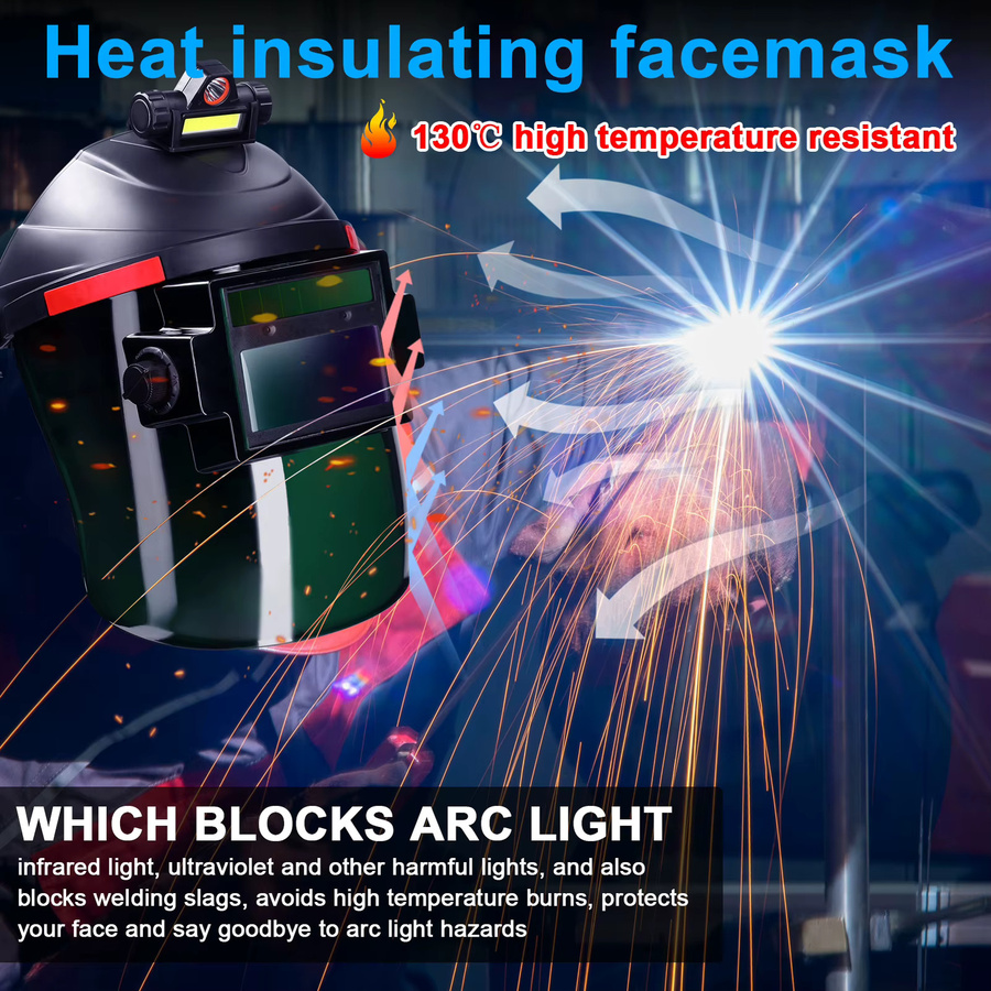 Automatische Verdunkelungs-Schweißmaske meterk True Color Schweißhelm für Lichtbogen- und Plasmaschneiden in Weiß und Schwarz - Bild 3