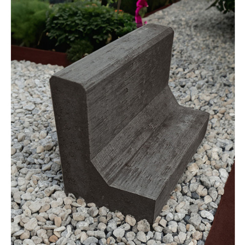 Diephaus L-Bordstein aus Beton in Anthrazit und Schwarz, H x B x T: 24 x 40 x 18 cm - Bild 2