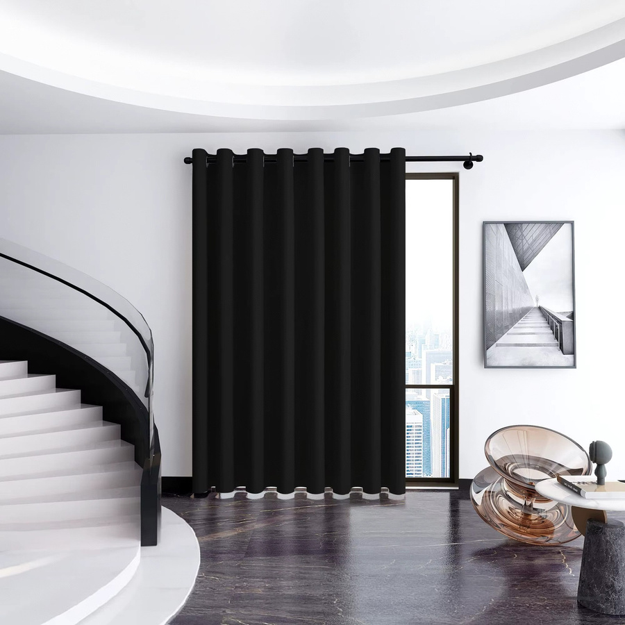 EASHION Verdunkelungsvorhänge in Schwarz, lichtblockierende und wärmeisolierende Ösenvorhänge für Wohnzimmer und Schlafzimmer - Bild 2