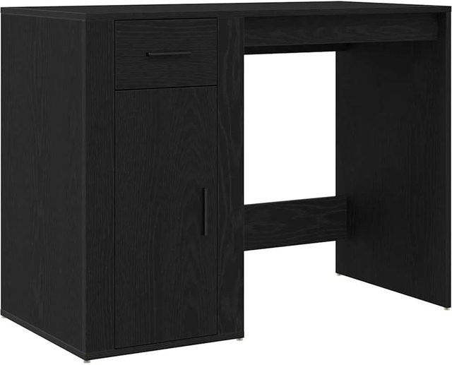 vidaXL Schreibtisch mit Regal in Schwarz Eichen-Optik, B/T/H: 100 x 49 x 74 cm - Bild 1