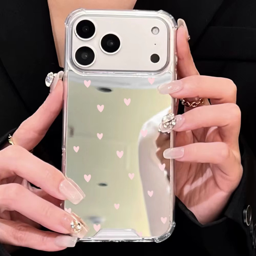Apple iPhone Handyhülle mit Süße Liebe Herz Spiegel Design in Transparent - Bild 3