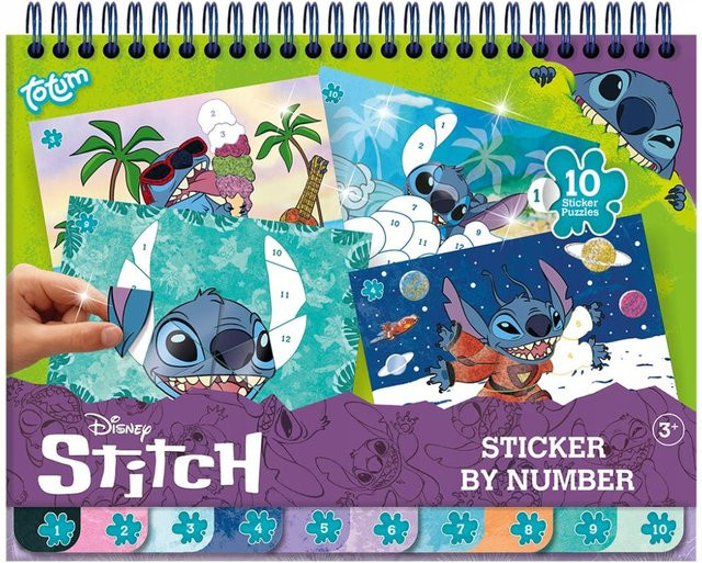 Totum Disney Stitch Aufkleben Nach Nummern, ab 3 Jahren - Bild 1