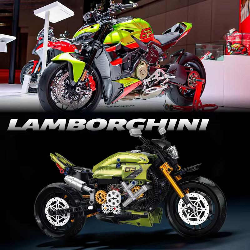 HUATEC Grünes Motorrad-Bausteinset, 1:8, 519-teiliges Set - Bild 6